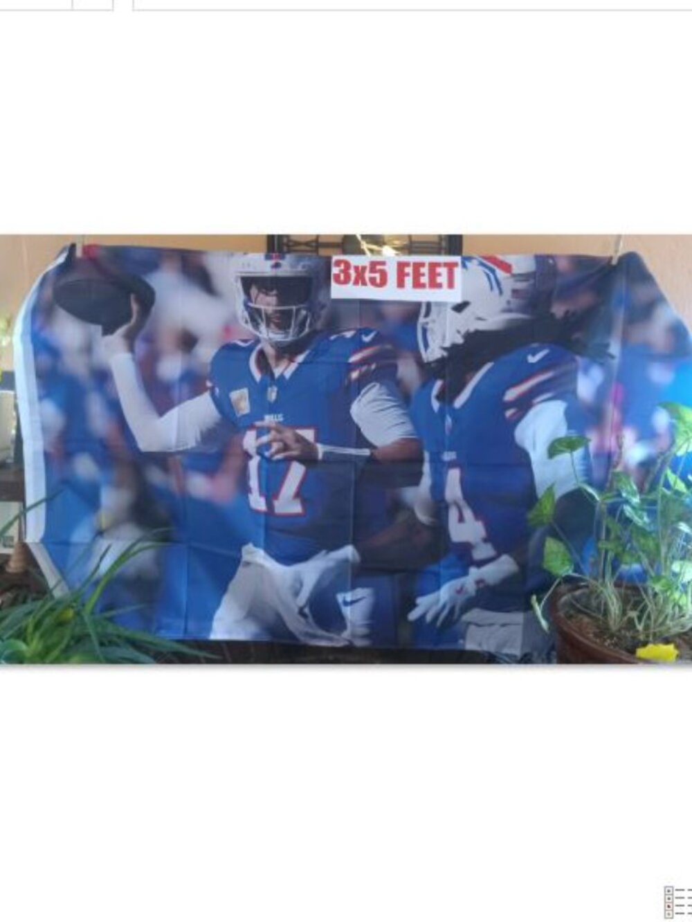 Buffalo Bills NFL James Cook Josh Allen 3X5 Feet Flag Banner Pole or Wall Decor